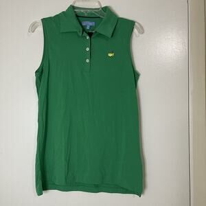 NWOT Magnolia Lane Masters golf green sleeveless polo tank pima cotton medium